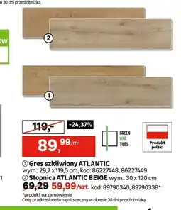 Leroy Merlin Gres szkliwiony Atlantic 29,7x119,5 cm Green Line Tiles oferta