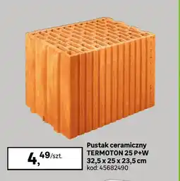 Leroy Merlin Pustak ceramiczny Termoton 25 P+W 32,5x25x23,5 cm oferta