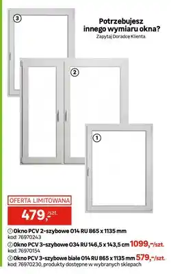 Leroy Merlin Okno PCV 2-szybowe 014 Ru 865x1135 mm oferta