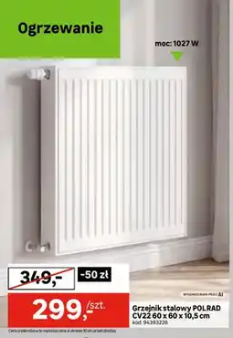 Leroy Merlin Grzejnik stalowy Polrad CV22 60x60x10,5 cm oferta