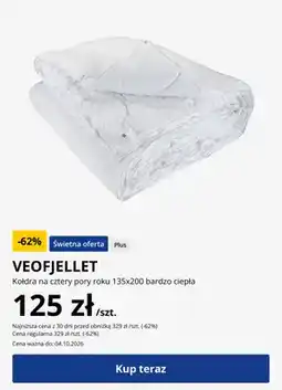 JYSK Kołdra na cztery pory roku 135x200 bardzo ciepła Veofjellet oferta