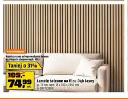 OBI Lamele ścienne na filcu Dąb Jasny oferta