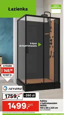 Leroy Merlin Kabina z hydromasażem Wood 100x80x225 cm Savana oferta
