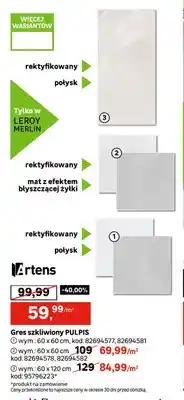 Leroy Merlin Gres szkliwiony Pulpis połysk 60x60 cm Artens oferta