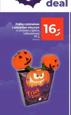 Dealz Praliny czekoladowe z nadzieniem mlecznym w zestawie z opaską halloweenową Trick or Treat oferta