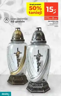 Dealz Znicz szklany z różą oferta