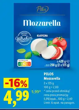 Lidl Mozzarella Pilos oferta