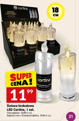 Świeca brokatowa LED Cortina
