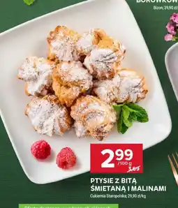 Stokrotka Ptysie z bitą śmietaną i malinami Cukiernia Staropolska oferta