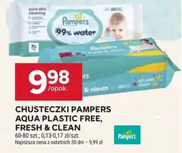 Stokrotka Chusteczki Pampers Aqua Plastic Free, Fresh & Clean oferta