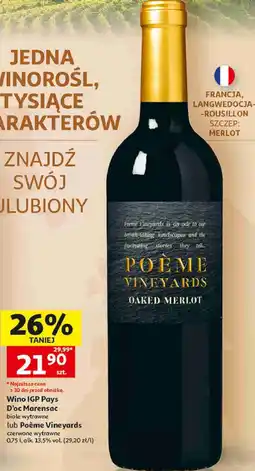 Auchan Wino Poème Vineyards czerwone wytrawne oferta