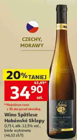 Auchan Wino Spätlese Habánské Sklepy Ryzlink Rýnský oferta
