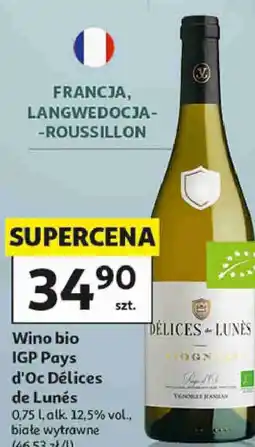 Auchan Wino bio IGP Pays d'Oc Délices de Lunès oferta
