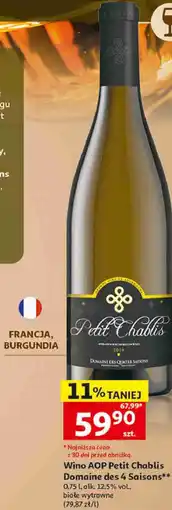Auchan Wino AOP Petit Chablis Domaine des 4 Saisons oferta