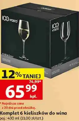Auchan Krosno Harmony Komplet 6 kieliszków do wina oferta