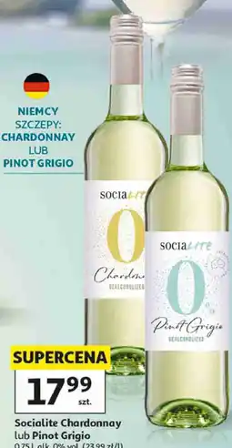 Auchan Wino bezalkoholowe Socialite Chardonnay lub Pinot Grigio oferta