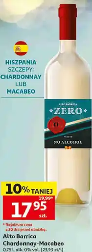 Auchan Wino bezalkoholowe Alto Barrica Chardonnay-Macabeo oferta