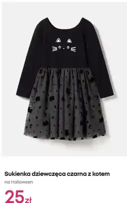 Pepco Sukienka dziewczęca czarna z kotem na Halloween oferta