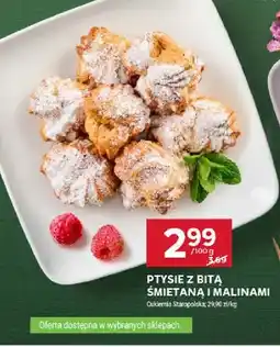 Stokrotka Ptysie z bitą śmietaną i malinami Cukiernia Staropolska oferta