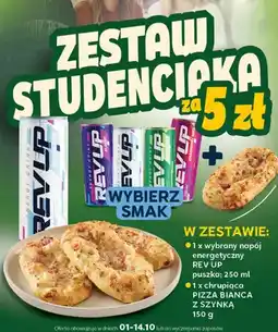 Stokrotka Zestaw Studenciaka napój energetyczny Rev Up + pizza Bianca z szynką oferta