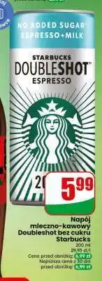 Dino Napój mleczno-kawowy Doubleshot bez cukru Starbucks oferta