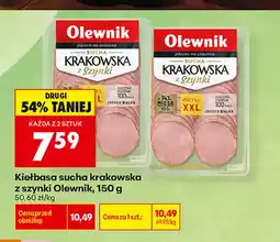 Biedronka Kiełbasa sucha krakowska z szynki Olewnik oferta