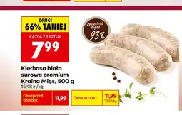 Biedronka Kiełbasa biała surowa premium Kraina Mięs oferta