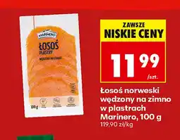 Biedronka Łosoś norweski wędzony na zimno w plastrach Marinero oferta