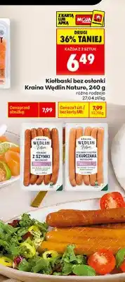 Biedronka Kiełbaski z szynki bez osłonki Kraina Wędlin Nature oferta