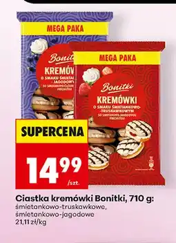 Biedronka Ciastka kremówki Bonitki śmietankowo-truskawkowe oferta