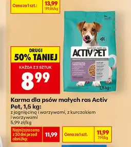 Biedronka Karma dla psów małych ras Activ Pet z jagnięciną i warzywami oferta