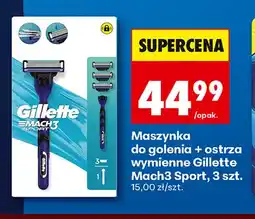 Biedronka Maszynka do golenia + ostrza wymienne Gillette Mach3 Sport oferta