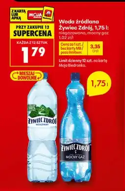 Biedronka Woda źródlana gazowana Żywiec Zdrój mocny gaz oferta