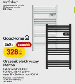 Castorama Grzejnik elektryczny GoodHome Melton czarny 98x54,5 cm 500W oferta