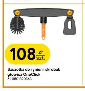 Szczotka do rynien i skrobak głowica OneClick Fiskars