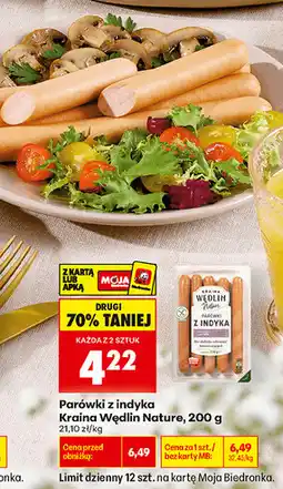 Biedronka Parówki z indyka Kraina Wędlin Nature oferta