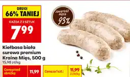 Biedronka Kiełbasa biała surowa premium Kraina Mięs oferta