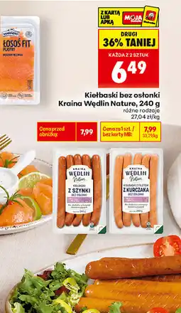 Biedronka Kiełbaski bez osłonki Kraina Wędlin Nature oferta