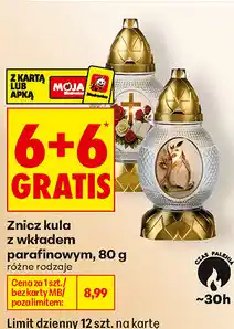 Biedronka Znicz kula z wkładem parafinowym oferta