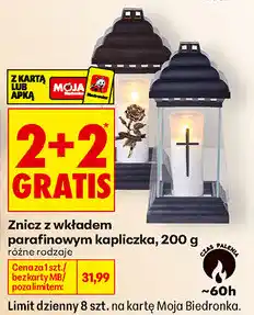Biedronka Znicz z wkładem parafinowym kapliczka oferta