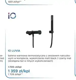 Blu Bateria wannowa termostatyczna Io Luvia matt black czarny mat oferta