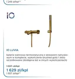 Blu Bateria wannowa termostatyczna Io Luvia brushed gold złoto szczotkowane oferta