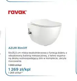 Blu Miska WC Ravak Azuri RimOff oferta