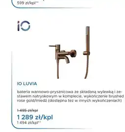 Blu Bateria wannowo-prysznicowa Io Luvia brushed rose gold miedź oferta