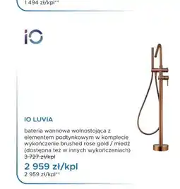 Blu Bateria wannowa wolnostojąca Io Luvia brushed rose gold miedź oferta