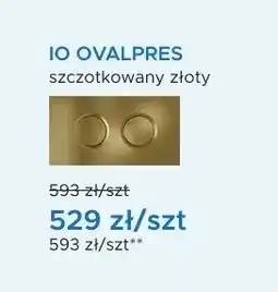 Blu Przycisk spłukujący IO OVALPRESS szczotkowany złoty oferta