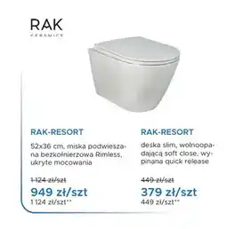 Blu Deska WC RAK Ceramics RAK-Resort Slim oferta