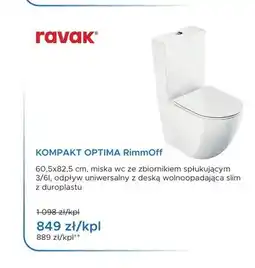 Blu Miska WC Ravak Kompakt Optima RimmOff oferta