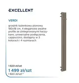 Blu Grzejnik łazienkowy pionowy Excellent Verdi 180x18 cm oferta