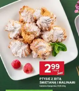 Stokrotka Market Ptysie z bitą śmietaną i malinami oferta